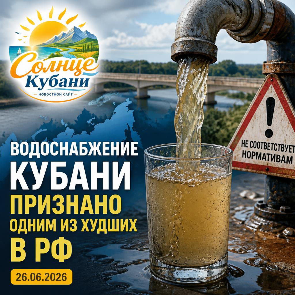 Водоснабжение Кубани признано одним из худших в РФ